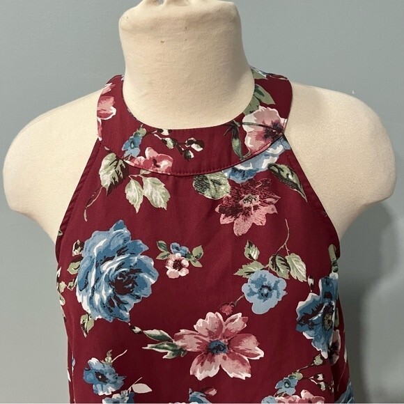 Altar’d State Burgundy & Pink Floral Print Romper Size Small - Picture 3 of 10